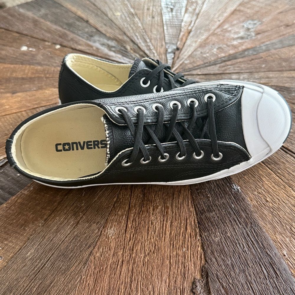 Converse Jack Purcell Black Leather Low Top Sneakers
